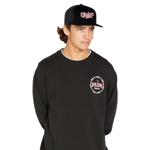 Image of Volcom Men's Snapback Hat - 6-Panel Twill Flat Brim Cap Adjustable Snap Closure