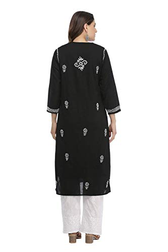 Image of Ada Hand Embroidered Lucknowi Chikankari Cotton Kurta for Women A341075