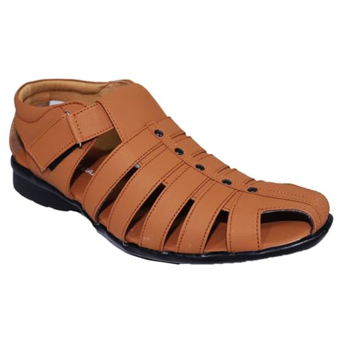 Image of Men's Sandals The Ultimate Blend of Comfort, Style, and Durability Comfortable Fisherman Sandals, Premium PU Padding, Synthetic Leather, Tan - Stylish Footwear