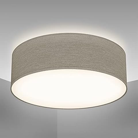Lámpara de techo de tela B.K.Licht topo sin bombilla Cover