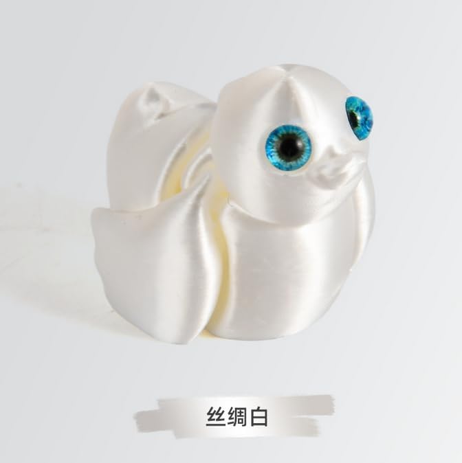 Miniatura 4 de 3D Printed Fish Figurines, Metallic Blue and Iridescent Colors, 2-Piece Set (Silk Gold)