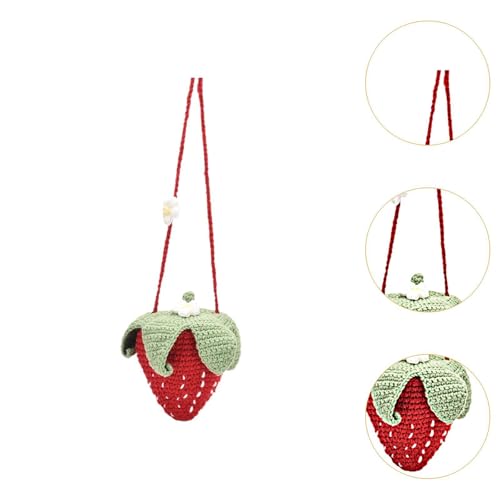 Hand Knitted Strawberry Bag Cute Casual Shoulder Bag for Party Daily Use4