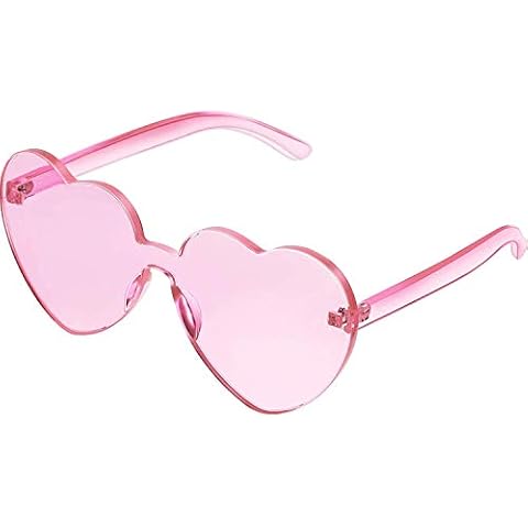 LHSDMOAT Heart Shape Rimless sunglasses Festival Party Glasses Cover