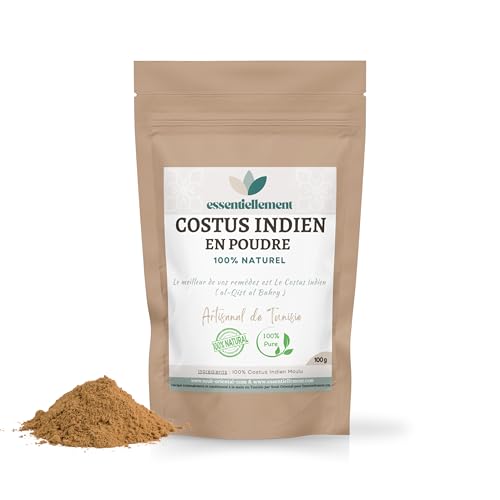 Costus Indien en Poudre - Costus 100% Naturel moulu - Qist el Hindi - Pochette refermable - 100 gr - Essentiellement - SOUK ORIENTAL