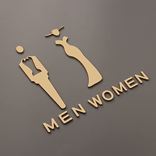 Letrero de baño para Hombres y Mujeres, Letrero/Cartel Unisex para Puerta de baño, Letrero para inodoros, decoración de letreros para baños (A 30 * 19 cm) (B 20 * 13 cm) (B 20 * 13 cm) (B 30