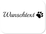 MERKMALE: Sie erhalten einen etwa 22 cm langen, permanent haftenden Vinyl Aufkleber mit Pfoten Motiv und Ihrem Wunschnamen oder Wunschtext. Die Höhe des Aufklebers ist abhängig vom Wunschtext – je mehr Zeichen desto schmaler wird die Schrift. Der Aufkleber ist hauchdünn, wasserfest, langlebig im Innen- und Außenbereich und UV-beständig. Der Untergrund der beklebten Oberfläche, z. B. die Autofarbe, ist an den ausgeschnittenen Stellen sichtbar.