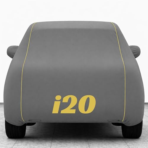 Image of Kings of Cover New Grey 100% Waterproof i20 Car Cover | Polyester Car Body Cover for Rain & Sun | UV Protection, Dustproof, Scratch Resistant, Windproof, Heat Resistant, Custom Fit