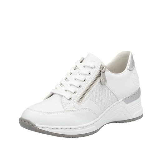 Rieker Damen Frühjahr/Sommer N4322 Sneaker, Weiß (Weiss/Weiss-Silber/Argento/ 80 80), 39 EU