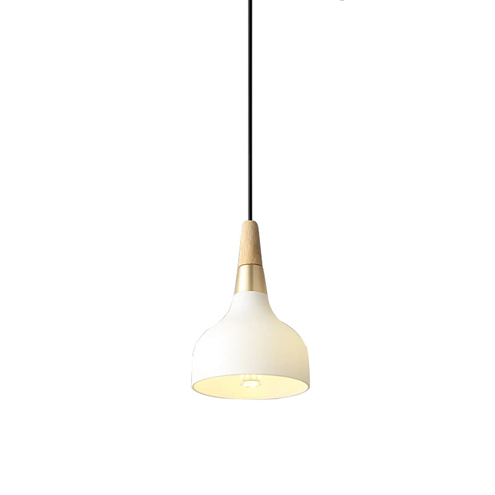 Lámpara de techo colgante E27 de metal con mango de madera ajustable 7