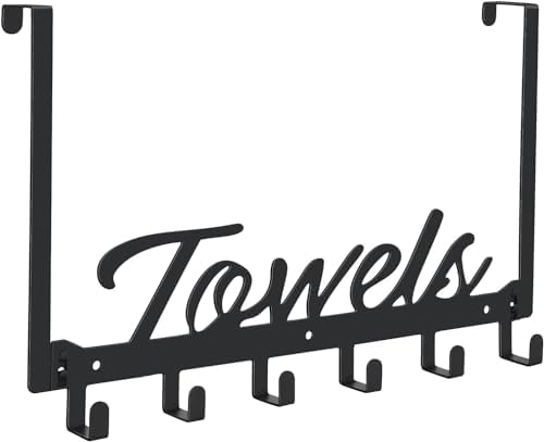 Azmoncy Over The Door Hooks - Heavy Duty Towel Rack with 6 Hooks ...