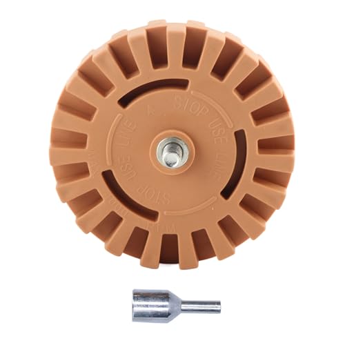 Rubber Eraser Wheel Adhesive Removal Tool with Drill Adapter for Pinstripe and Decal Removal on Paint Chrome Metal Windows