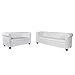 Tidyard Chesterfield sofa 2-osobowa i 3-osobowa sofa skórzana kanapa zestaw wypoczynkowy vintage kanapa sofa biurowa meble tapicerowane sofa stylowa kanapa sofa tapicerowana sofa sztuczna skóra biała