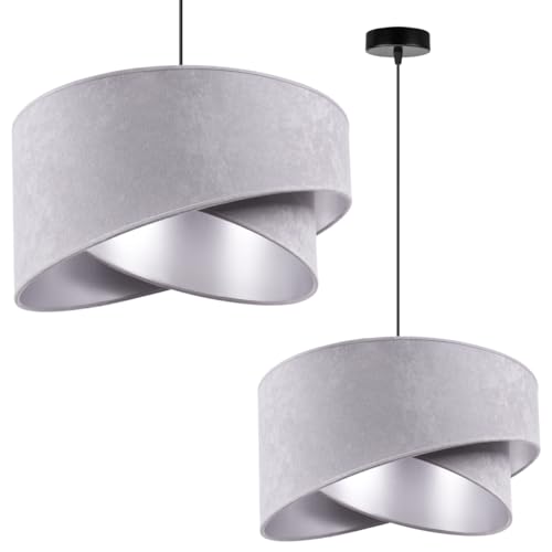 Light-Home Milan Tulipas Lampara de Techo Colgante Industrial - Lampara de Techo Modernas para Salón Dormitorio y Cocina - Gris claro y Plata