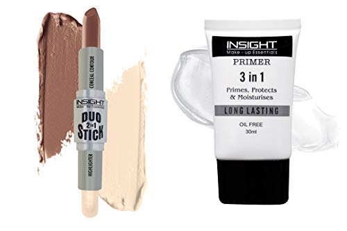 INSIGHT Cosmetics Duo Stick Conceal Contour + Highlighter,8.5g (Duo Stick 3+Primer)