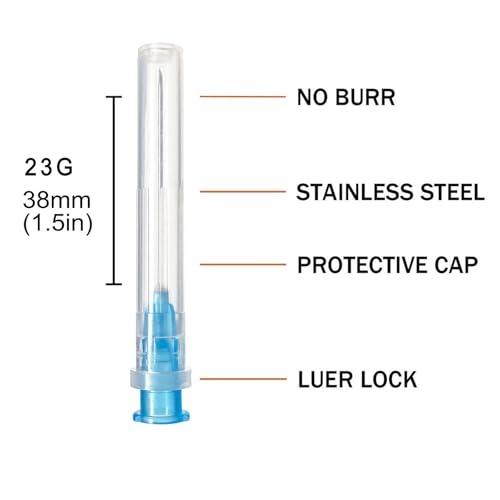 Image of 100pcs 23Ga 1.5inch Luer Lock Refilling Inks, Individually Wrapped
