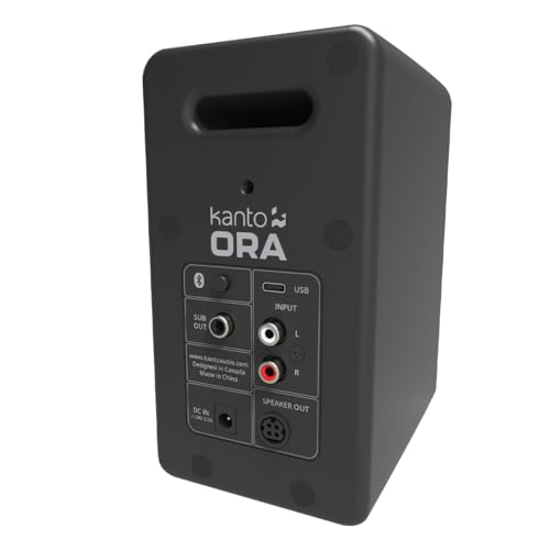 Kanto ORAMB 100W Powered Reference Desktop Computer Speakers with Bluetooth 5.0 and USB-C Input | Bi-Amplified | 100 Hz Automatic Crossover | Reference Quality Sound | Pair | Black