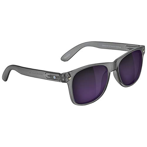 Men's Polarized Leonard Rectangle Sunglasses 100% UV Protected Matte Dark Grey Purple Mirror