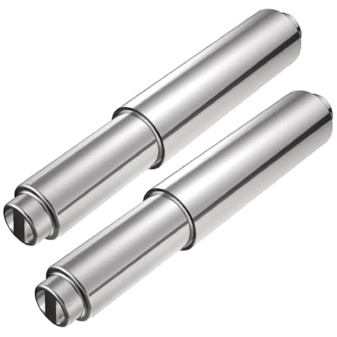 TuoxinEM 2 Pieces Universal Plastic Spring Loaded Toilet Paper Holder Roller Replacement, Chrome (Silver) Cover