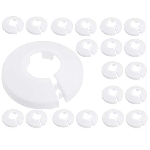 Lezed Collar de Tubería para Tubo Cubierta de Tubería de Agua para Tubo Embellecedor Radiador Plástico para Tuberías Accesorio para tubería de diámetro de 16 mm, 20 Piezas