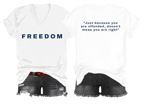 Freedom Shirt, Freedom Shirts for Women, Graphic Print Women Men V-Neck Tshirt