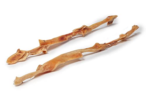 DIBO Rinderkopfhautstange, ca. 80cm, 5 Stück, Rinderkopfhaut - Naturkau-Snack oder Leckerli als Stange, Qualitätskauartikel ohne Chemie