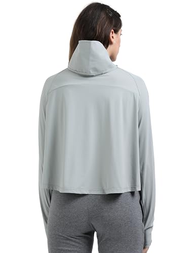 Image of FabSports Women's Croptop UV Protection Sun Screen Jacket, Full Zip Sun Protection Clothing, Lightweight with UPF 50+ Protection for Outdoors, with Pockets, Sun Protective Clothing for Women