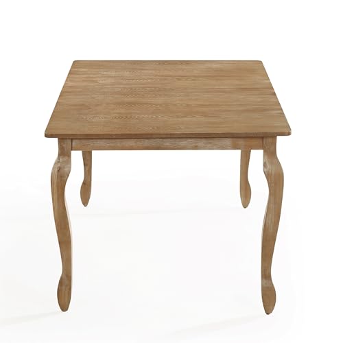 Image of Christopher Knight Home Extendable Dining Table Set for 6, Expandable Kitchen Table and Dining Chairs Set of 6, Rubberwood Dining Room Table Set for 6, Beige+Natural