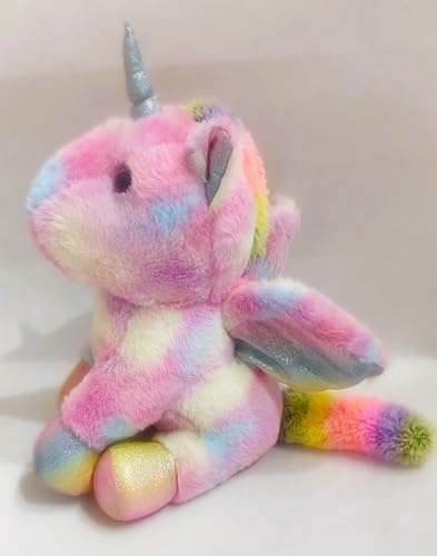 Image of Niku Pink Unicorn Baby with Wings Stuffed Soft Toy for Kids Girls Baby Boy | Teddy Bear Plush | Best Gift for Birthday Valentines Anniversary (33 cm, Rainbow Pink)