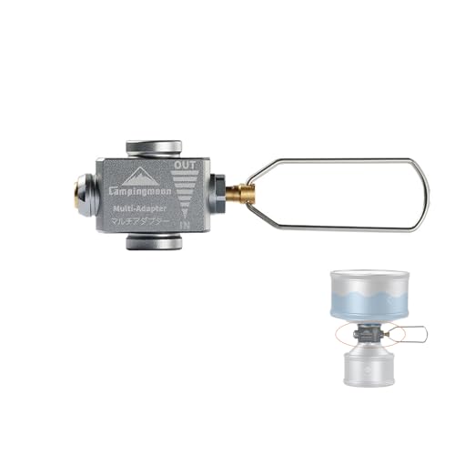 Campingmoon Adaptador de repuesto para recipiente de gas, convertidor de cartucho de gas butano, adaptador de estufa de camping, válvula Lindal, cambio de recipiente con función de ventilación de aire