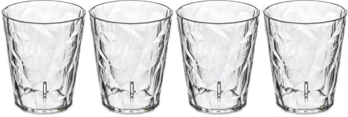 koziol Superglas Club No.1 – 4er Set Trinkgläser à 250ml, unzerbrechliches Wasserglas Set aus Kunststoff, Kristallgläser, stapelbar, spülmaschinenfeste Wassergläser, für Gartenparty, Camping, Cocktail koziol Superglas Club No.1 – 4er Set Trinkgläser à 250ml, unzerbrechliches Wasserglas Set aus Kunststoff, Kristallgläser, stapelbar, spülmaschinenfeste Wassergläser, für Gartenparty, Camping, Cocktail