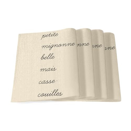 Sets de table en lin lot de 4 grands formats 40x28.5 cm imprimés