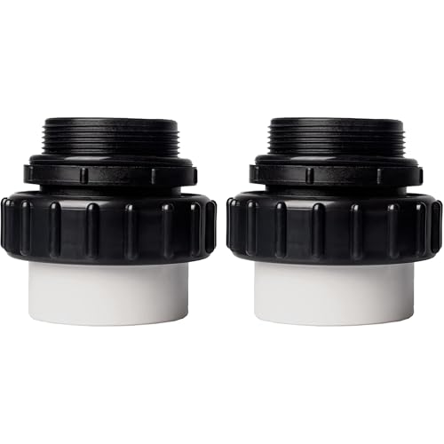 TonGass (2-Pack) 2" MIP x 2.37" PVC Hi-Temp Unions Compatible with Pentair Whisperflo & Intelliflo Pool Pumps Hand-Tightened Pool Pump High Temp Unions Replacement for Schedule 40 Male Adapters
