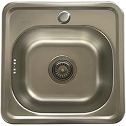 Fregadero 38X38 ANW HOME Fregadero de acero 38x38x16 cm fregadero de cocina fregadero de cocina fregadero empotrado 1 lavabo