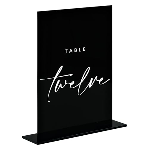 JINMURY 5x7 Inch Black Acrylic blank Sign with Stand | 10 Pack Bl...