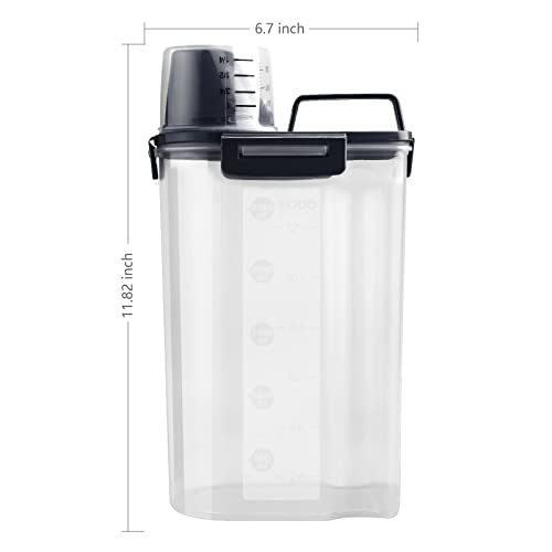 Uppetly Rice Airtight Dry Food Storage Containers, Bpa Free Plastic Storage Bin Dispenser With Pourable Spout, Measuring Cup For Cereal, Flour And Baking Supplies, Include A Stainless Steel Whisk #TOP6