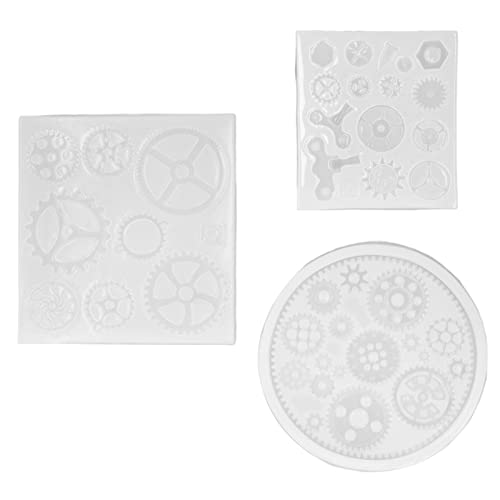 Gear Silicone Form Industrial Punk Style Mirror Flash Handwork Craft, Steampunk Gears Silicone Frame for Clay Decoration