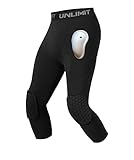 for 4-16 yrs, Youth Compression Pants with Knee Pads and Protective Cup, 3/4 Capri for Boys in Baseball Soccer Football…(M, Leggings with Cup)