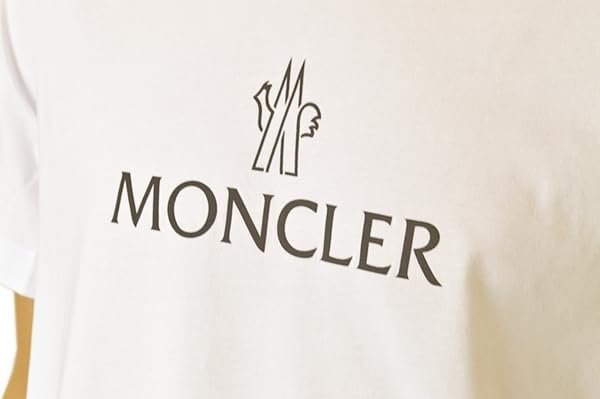 [モンクレール] メンズ クルーネック半袖Tシャツ プリント ワッペン iymc24s021 8C000-60 829H8 001 BIANCO SS T-SHIRT