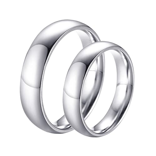 Bague en acier inoxydable poli 5mm : l'éclat durable du Feng Shui haut de gamme pour couples