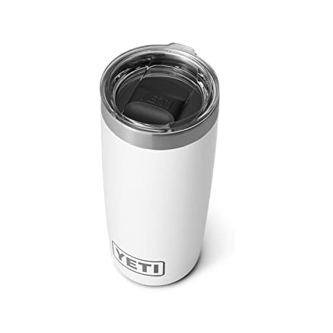 YETI Rambler 10 oz Tumbler, Stainless Steel, Vacuum Insulated with MagSlider Lid, White Cover