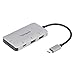 Targus USB-C Multi-Port Hub with 2X USB-A and 2X USB-C Ports with 100W PD Pass-Thru, Gray (ACH228USZ)