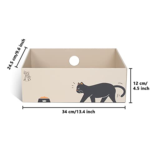 MUAEEOK 5 Pack Cat Scratcher, Scratching pad with Box, Natural Recycled Corrugated Heavy-Duty Double-Sided Cardboard, Reversible for 2X Use, Kitty Refill Indoor, Brown Suitable for Cats Up To 5kg - Image 3