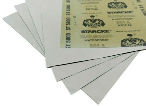 Matador Abrasive Wet or Dry Sandpaper 25 Sheets 5000 Grit 9"x11" Silicon Carbide Made in Germany