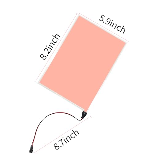 Image of El Panel Backlight 8.2 x 5.9 Inches Electroluminescent El Sheet Panel Light Diy El Cuttable Backlight Paper Lamplamp Sheet Neon for Cosplay Party Decoration Luminous Piece (pink)