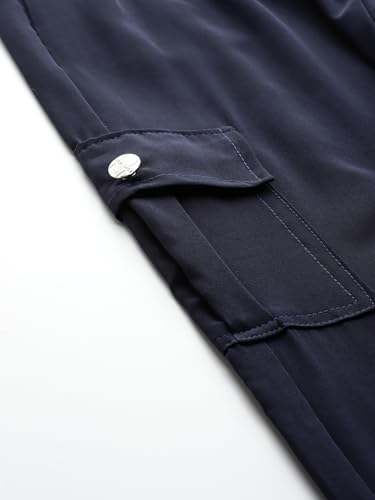 Image of Aarika Womens Casual Wear Black Colour Solid Crep Cargo Pant