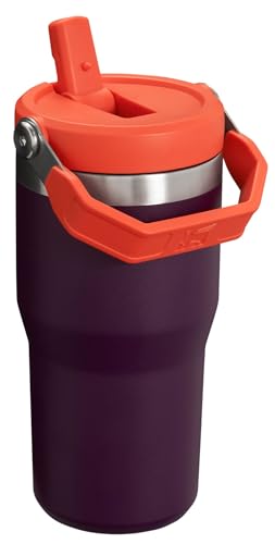 Image of Stanley IceFlow Flip Straw Tumbler with Handle 20 oz | Twist On Lid and Flip Up Straw | Leak Resistant Water Bottle | Insulated Stainless Steel |BPA-Free | Plum
