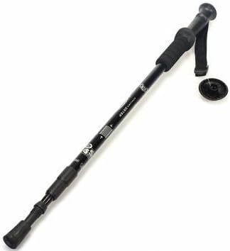 WorldCare® 3-Section Adjustable Canes Walking Hiking Stick Trekking Pole Alpenstock with Camping Travel -Black