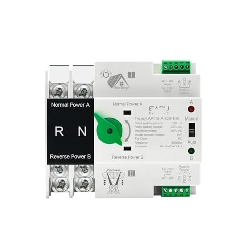 Inverseur de transfert automatique de source double puissance ATS 2P 100A 220V sans interruption