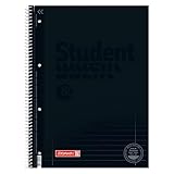 CREATIV DISCOUNT BRUNNEN Collegeblock DIN A4, Lineatur 27, liniert, 80 Blatt (Onyx)