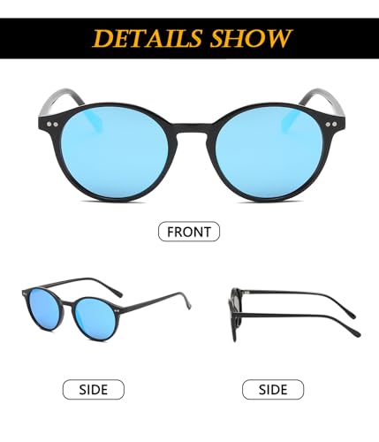 Image of EYLRIM Classic Polarized Round Sunglasses for Women Men Vintage Style Lightweight Circle Frame Sun Glasses